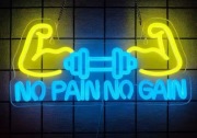 NEON SIŁOWNIA NO PAIN NO GAIN KULTURYSTYKA SZYLD LED 3 KOLORY 