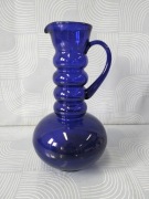Kobaltowy szklany wazon dzbanek 