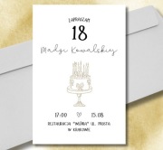 minimalistyczne ZAPROSZENIE na urodziny- 18 lub inne