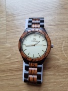 Zegarek męski - naturalne drewno i stal, duży