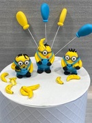 Minionki dekoracja z masy cukrowej