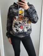 Looney Tunes Bluza z kapturem hoodie allover print bugs bunny oversize 44