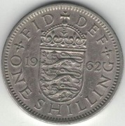 245 Wielka Brytania 1 shilling szyling 1962 herb angielski