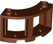 LEGO 2 x 73878 okno łukowe 3x3x2 - brązowy (reddish)