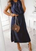 Maxi granatowa s sukienka długa midi 