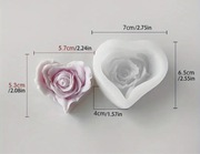 Forma silikonowa kwiat róża serce do świec do flower box