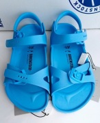 Lekkie sandałki Birkenstock Rio 34 niebieskie turkus pianka EVA