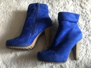 Chabrowe botki obcas zamsz catwalk