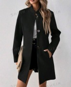 Damska dopasowana kurtka zapinana na guziki - Shein