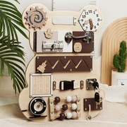 Tablica Manipulacyjna Zabawka Drewniana Sensoryczna Wielofunkcyjna EKO 12w1