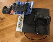 Ps4 slim + 3 pady i gry