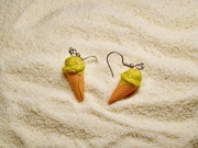 Kolczyki wiszące na biglu lody pistacjowe z modeliny fimo 