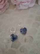 Kolczyki handmade ze stali nierdzewnej z naturalnych kamieni lapis lazuli 