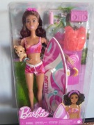 Lalka Barbie Mattel plażowa surferka akcesoria HPL69