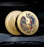 Amulet Moneta pamiątkowa Chiński Smok i Feniks Amulet