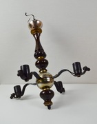 Żyrandol Toczone Drewno i Metal