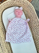 Przytulanka muślinowa pieluszka tetra miś, wyprawka, usypiacz chrzest