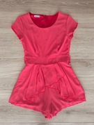 elegancki kombinezon czerwony malinowy sukienka ze spodenkami XS/S