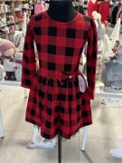 Sukienka świąteczna nowa 110 kratka czerwona tiul