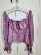 Piękna Liliowa bluzka szyfonowa Rozmiar M