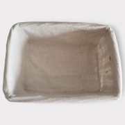 Koszyk wiklina + wyściółka z bawełny 38x28x16cm