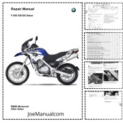 BMW F 650 GS Dakar Service Manual Instrukcja serwisowa, naprawcza