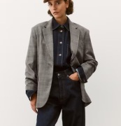 H&M żakiet marynarka wdzianko narzutka oversize kratka duża