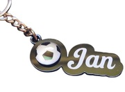 Brelok z piłką nożną,imię,prezent, Dzień Chłopaka,upominek,personalizacja 