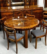 Stół Art deco, lata 30, orzechowy, okrągły 125cm.