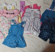 Zestaw paka letnich ubrań dla dziewczynki 92 sukienki szorty bluzeczki 