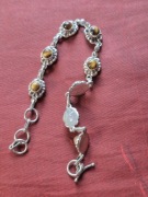 Srebrna bransoletka 925 Sterling z kamieniami naturalne nowa