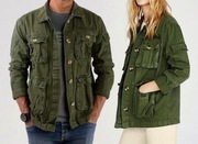 Kurtka jeansowa Bershka militarna khaki Army Style r. XS