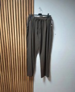 Brązowe spodnie na gumce bawełna elastan 4XL Plus Size 
