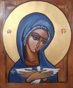 Ikona pisana, Pneumatofora, złoto 23 Karat, 30x24 cm