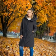 Płaszcz damski z kapturem czarny rozmiar M