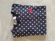 T-shirt Comme des Garçons granatowy kropki