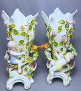 Para Figuralnych Waz Putta Sitzendorf 1887Turyngia