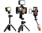 MaxCam Statyw Kijek selfie + Lampa Led