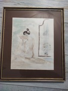 Stary obraz  akwalela kobieta