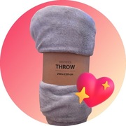 Koc z polaru Jysk Throw Krattfiol 200x220 cm szary