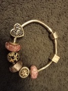 Srebrna bransoletka z koralikami charms 