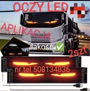 2 SZT Oczy led tir Diabelskie 38x10cm na aplikację BUS osobówka Sprawdzone
