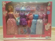 Duży Zestaw: Lalka z szafą sukienek i akcesoriami – Elefun