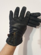 Rękawiczki jeździeckie skórzane Roeckl czarne niemieckie r L