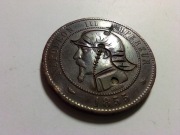 Moneta Napoleon III Empereur 1855 seria BB BARRE dix centimes satyryczna