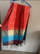 Długi szal chusta etno boho kolorowy jak nowy