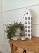 Drewniany domek dekoracyjny handmade 5 pięter - lampion / prezent