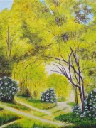 OBRAZ RĘCZNIE MALOWANY AKRYLOWY "W ŻÓŁTYCH PŁOMIENIACH"- 24x30cm