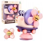 INTERAKTYWNY SENSORYCZNY ŚLIMAK 4w1 SPINNER Z PRZYSSAWKĄ AUTO DLA NIEMOWLĄT