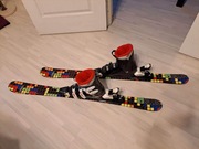 Narty 117cm, komplet+buty+kask+gogle+kijki+pokrow.